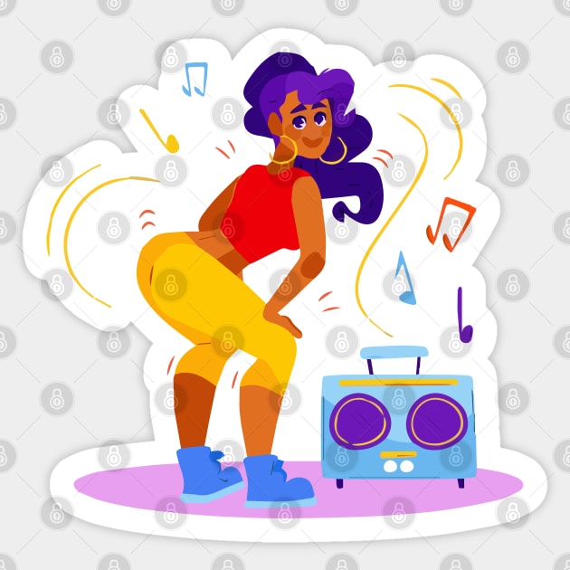 Girl dancing on loud music Sticker by Right-Fit27